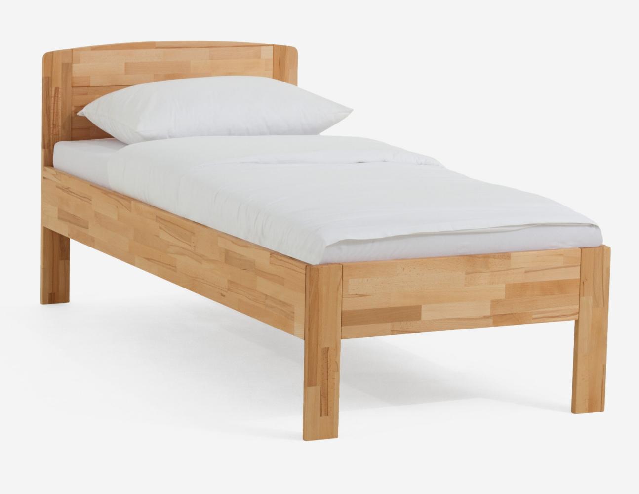 Dico Wildeiche Massivholz Einzelbett Komfortbett Seniorenbett 430.03 Wildeiche natur geölt Größe 120x190 cm Bild 1