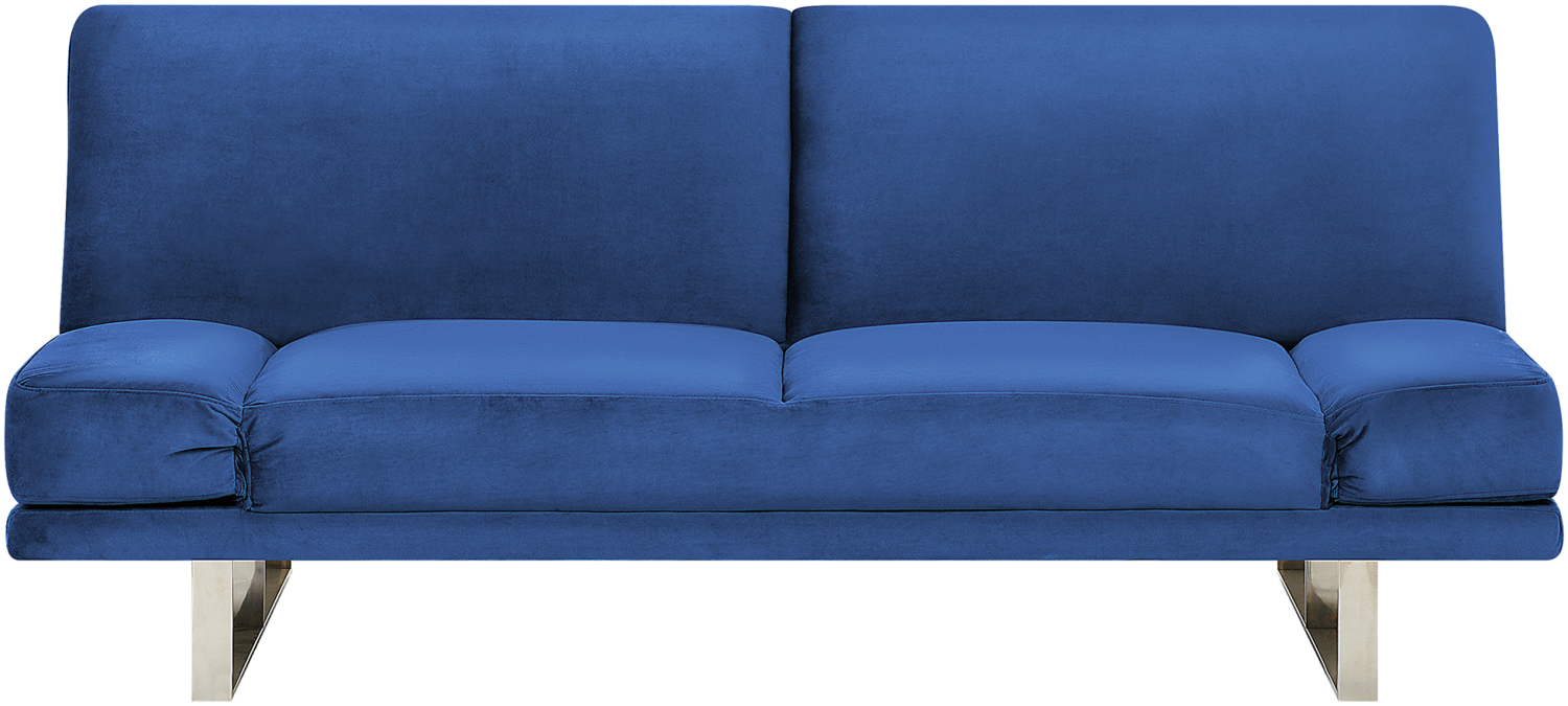 Schlafsofa 2-Sitzer Samtstoff marineblau YORK Bild 1