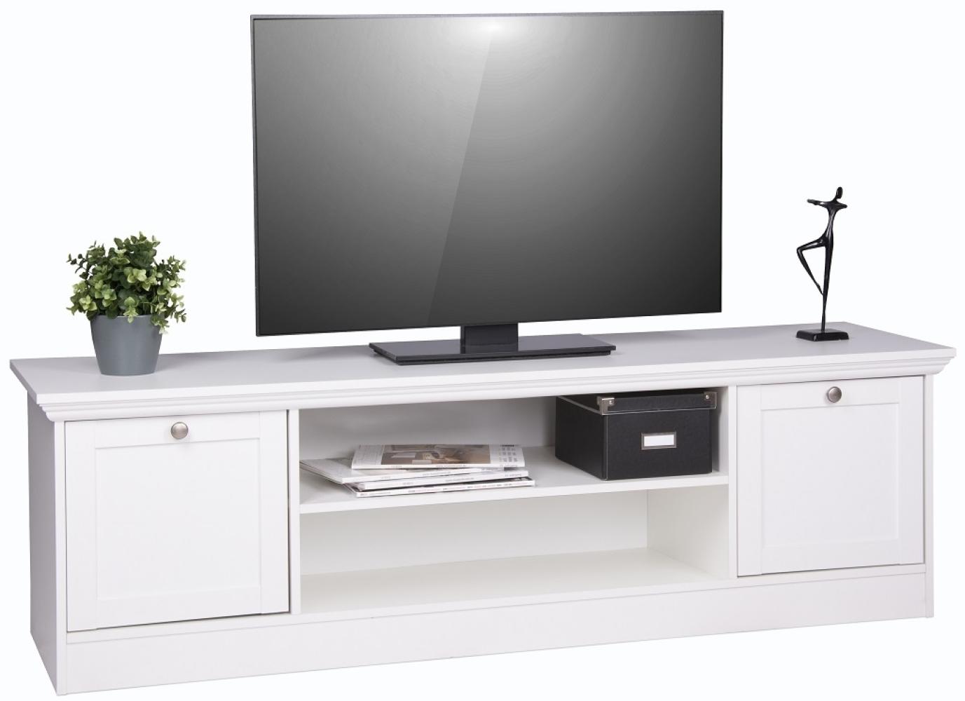 TV-Lowboard Landwood weiß 160 x 48 cm Bild 1