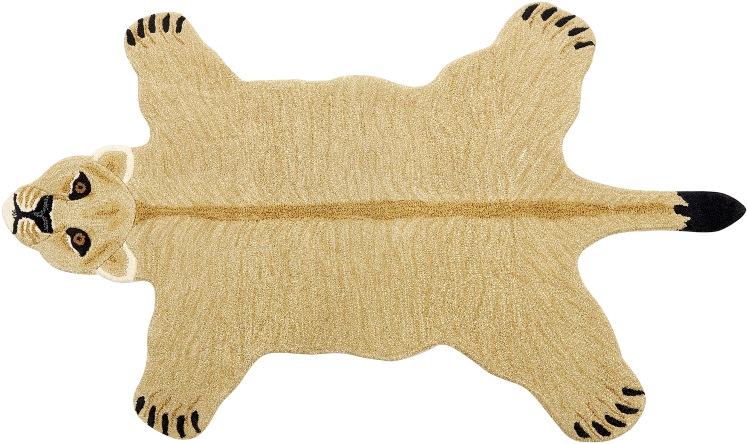 Kinderteppich Wolle beige 100 x 160 cm Löwenmotiv SARABI Bild 1