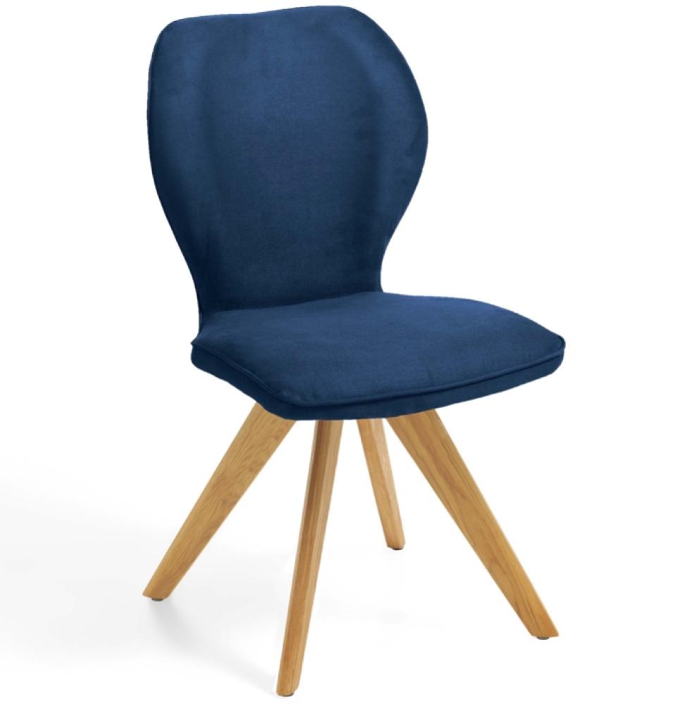 Niehoff Sitzmöbel Colorado Trend-Line Design-Stuhl Eichen/Polyester - 180° drehbar Nirvana dunkelblau Bild 1