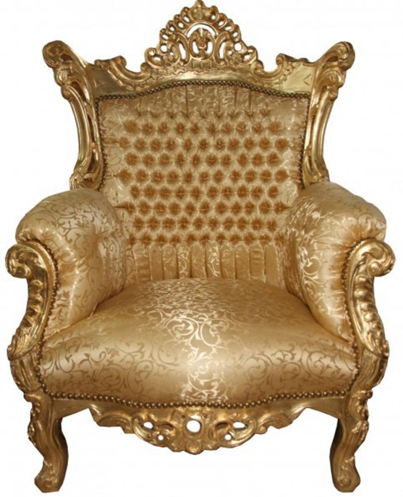 Casa Padrino Barock Sessel "Al Capone" Mod 2 Gold Muster / Gold Möbel Antik Stil Bild 1