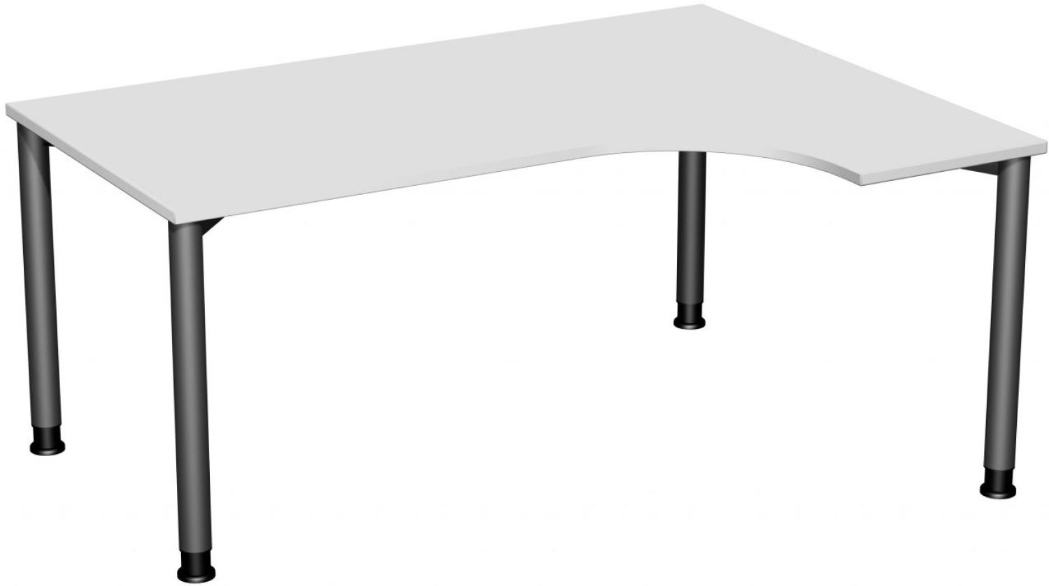 PC-Schreibtisch '4 Fuß Flex' rechts, höhenverstellbar, 160x120cm Lichtgrau / Anthrazit Bild 1