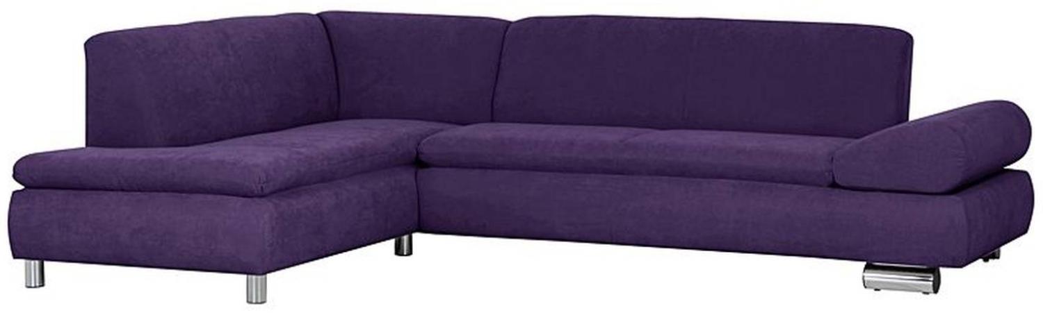 Ecksofa links mit Sofa 2,5-Sitzer rechts PALM BAY-23 Veloursstoff Farbe violett Sitzhärte weich B: cm T: cm H: 76cm Bild 1