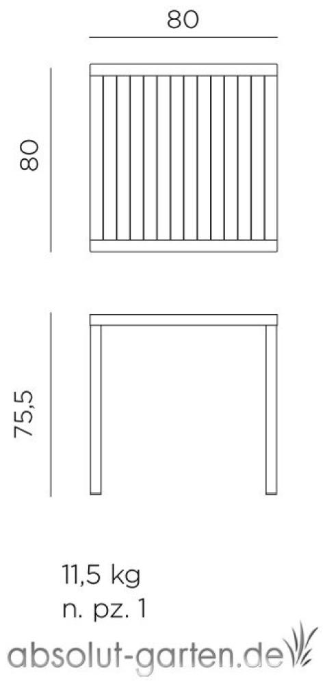 Tisch Cube Kunststoff (Antracite 80 x 80 cm ohne) Bild 1