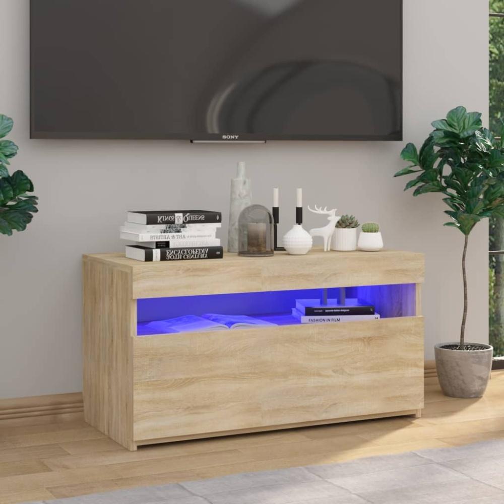 vidaXL TV-Schrank mit LED-Leuchten Sonoma-Eiche 75x35x40 cm Bild 1