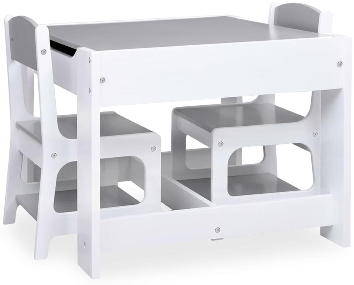 Kindertisch mit 2 Stühlen Weiß MDF Bild 1