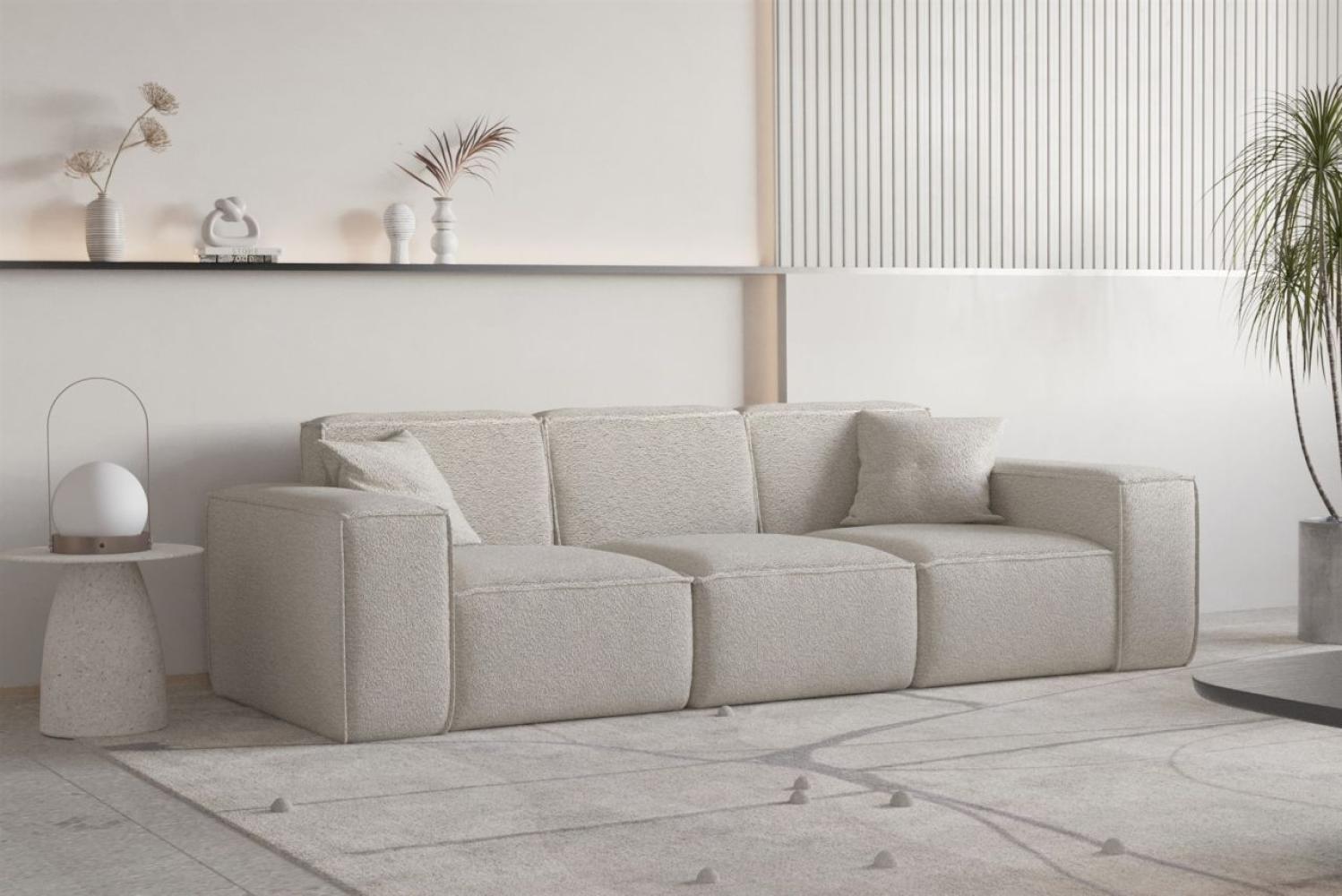 Sofa Designersofa CELES PREMIUM 3-Sitzer in Stoff Ascot Bukla Beige Bild 1