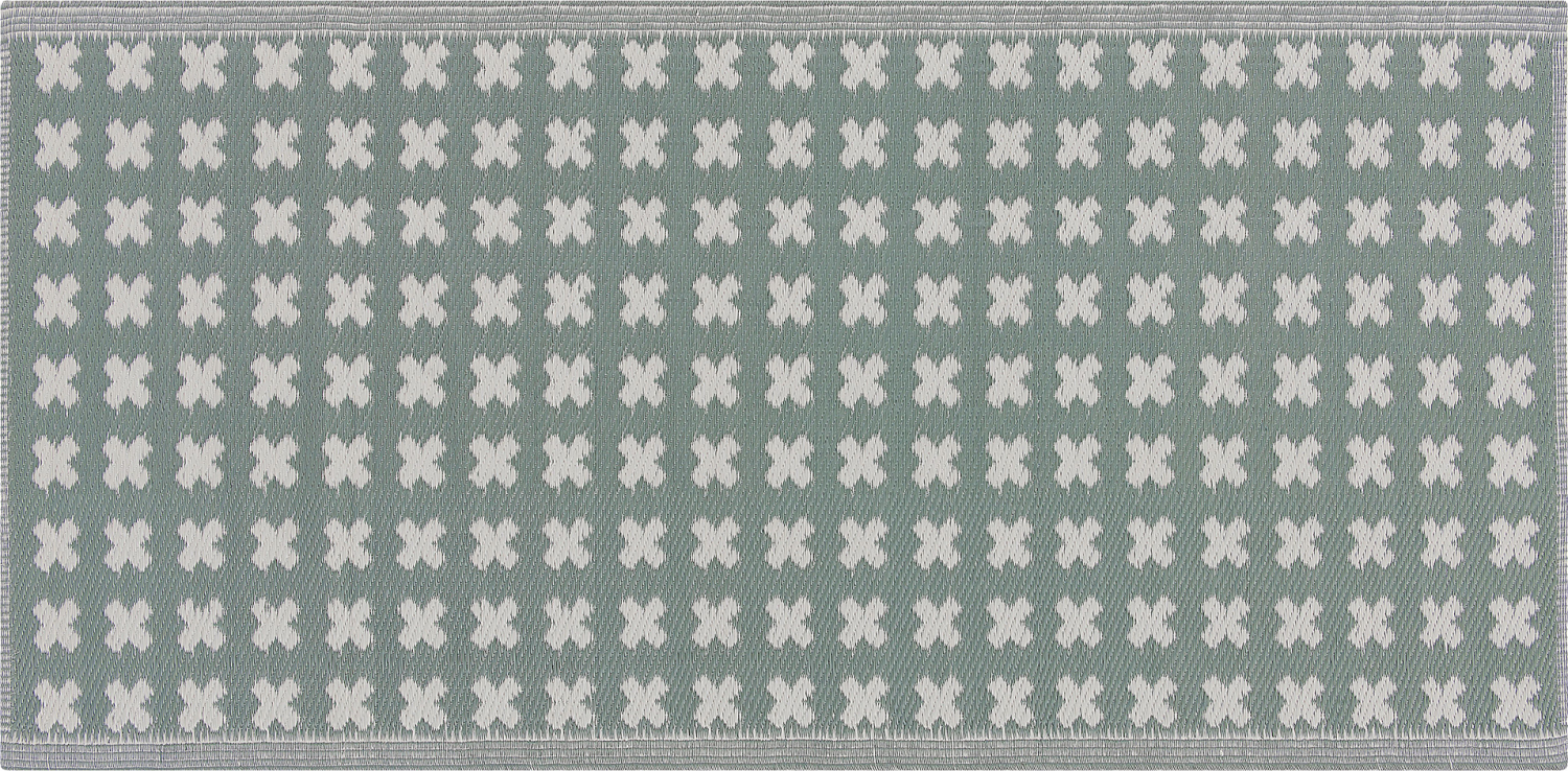 Outdoor Teppich hellgrün 90 x 180 cm geometrisches Muster ROHTAK Bild 1