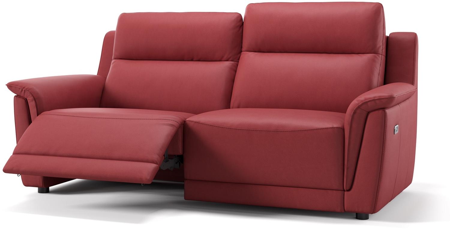 Sofanella Dreisitzer Ledersofa MALITO Relaxsofa Ledercouch in Rot Bild 1