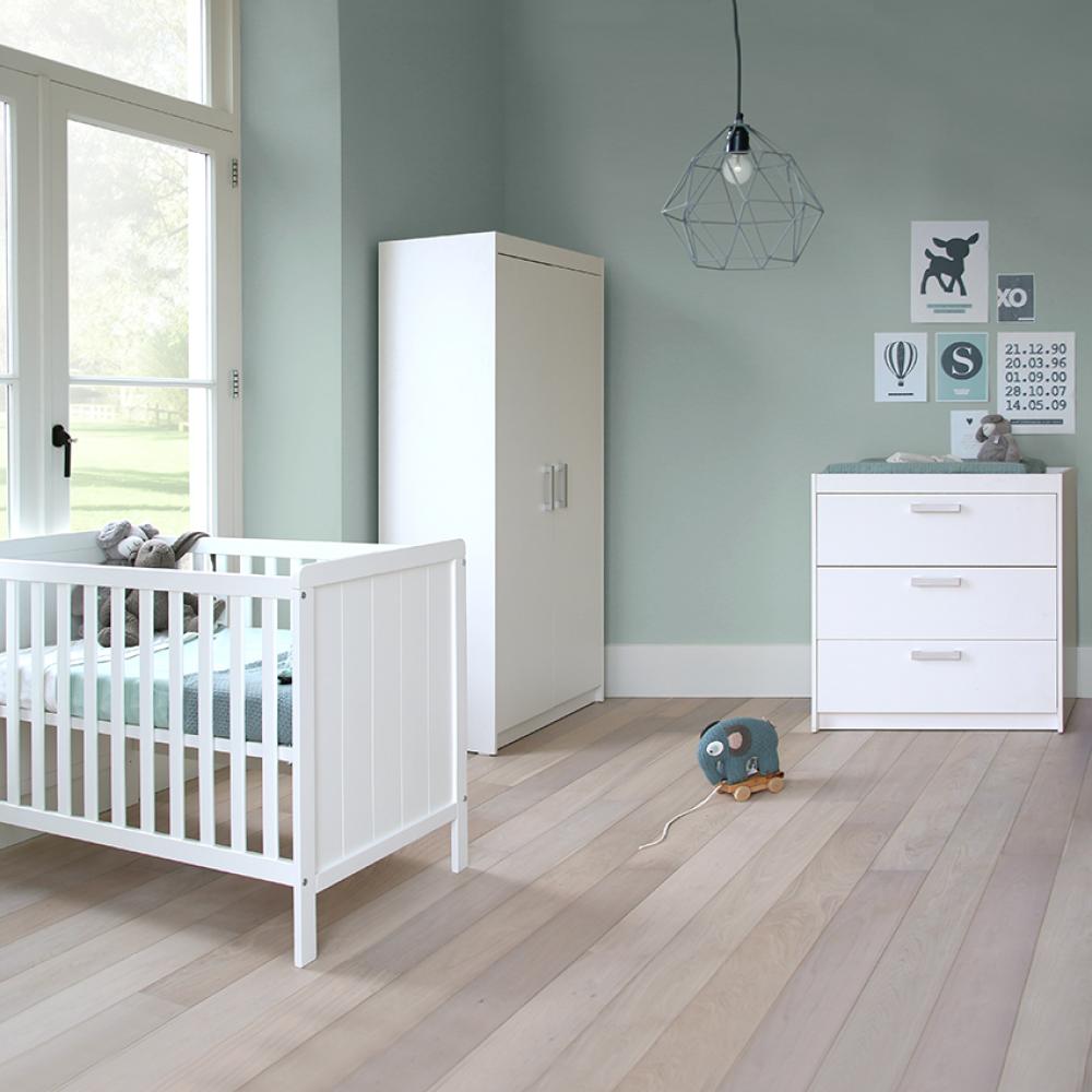 Europe Baby Ralph Babyzimmer Weiß | Bett 60 x 120 cm + Kommode Weiß Bild 1