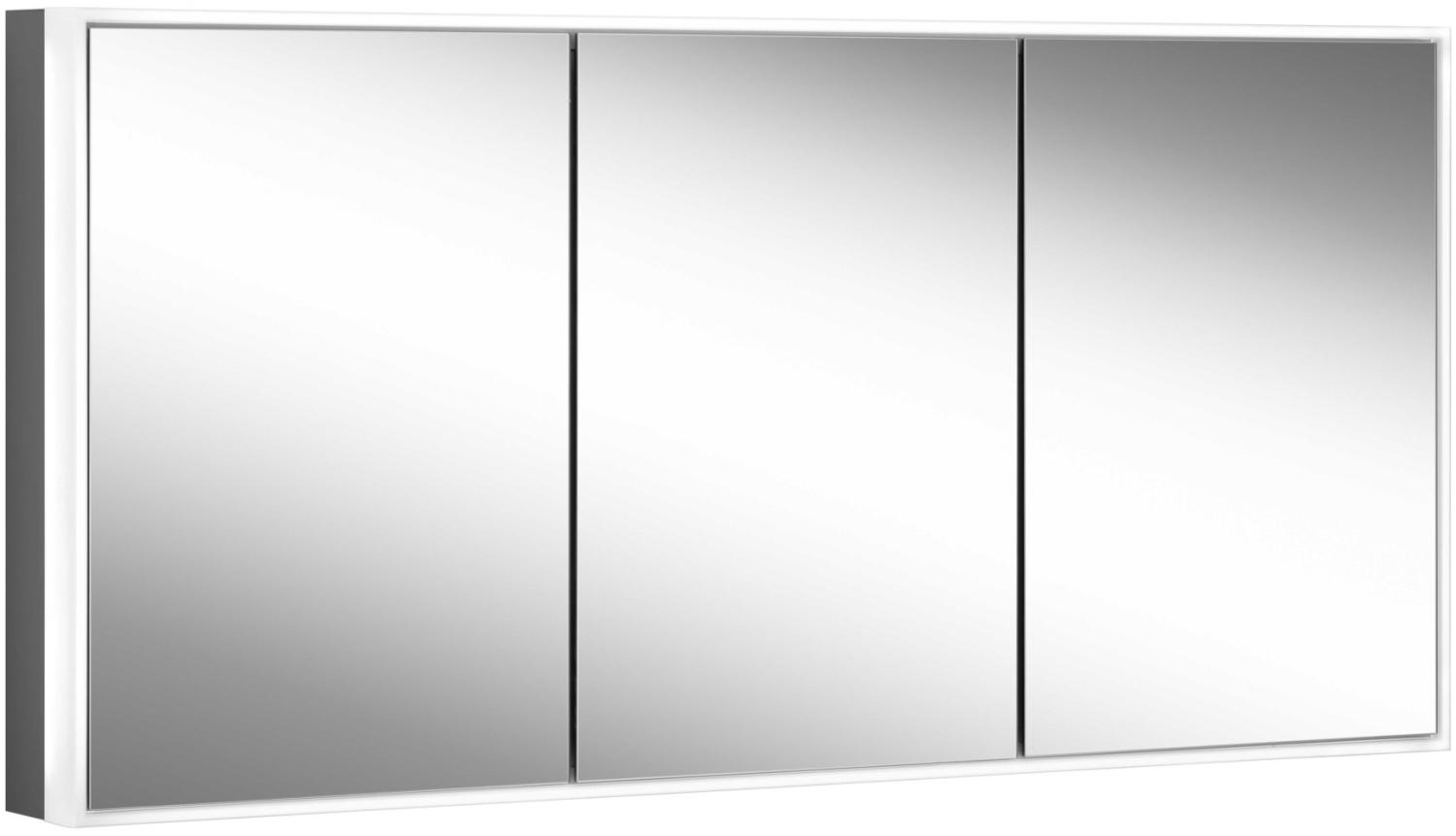 Schneider PREMIUM Line Ultimate LED Lichtspiegelschrank, 3 gleichgrosse Doppelspiegeltüren, 1825x73,3x15,8cm, 182. 180, Ausführung: EU-Norm/Korpus schwarz matt - 182. 180. 02. 41 Bild 1