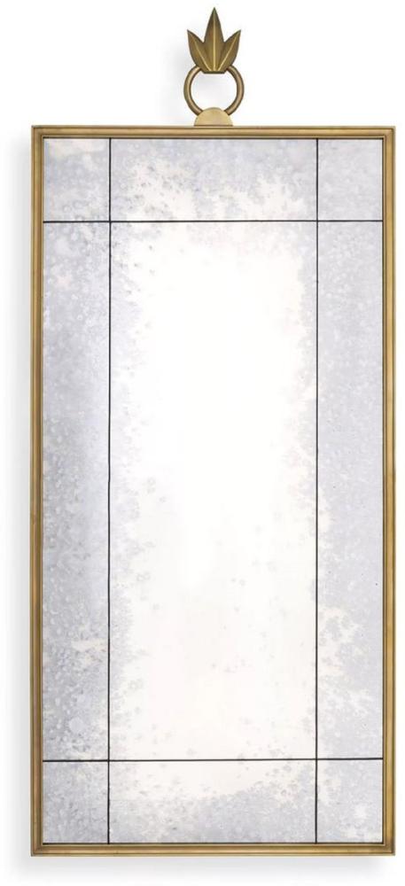 Casa Padrino Luxus Wandspiegel Antik Messingfarben 60 x 2 x H. 140 cm - Rechteckiger Spiegel mit antikem Spiegelglas - Wohnzimmer Spiegel - Schlafzimmer Spiegel - Garderoben Spiegel - Luxus Möbel Bild 1