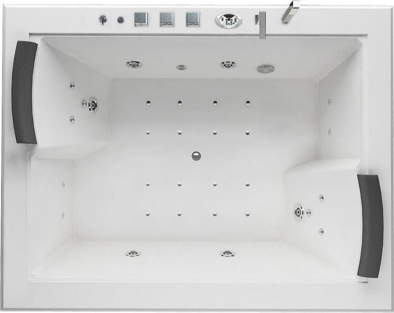 Premium LED Whirlpool Badewanne 180x142 cm +Ozon +Heizung 2 Pers. Bild 1