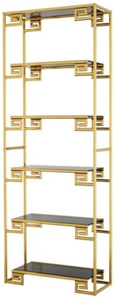 Casa Padrino Luxus Regal Schrank Gold mit Rauchglas - Luxus Qualität Bild 1