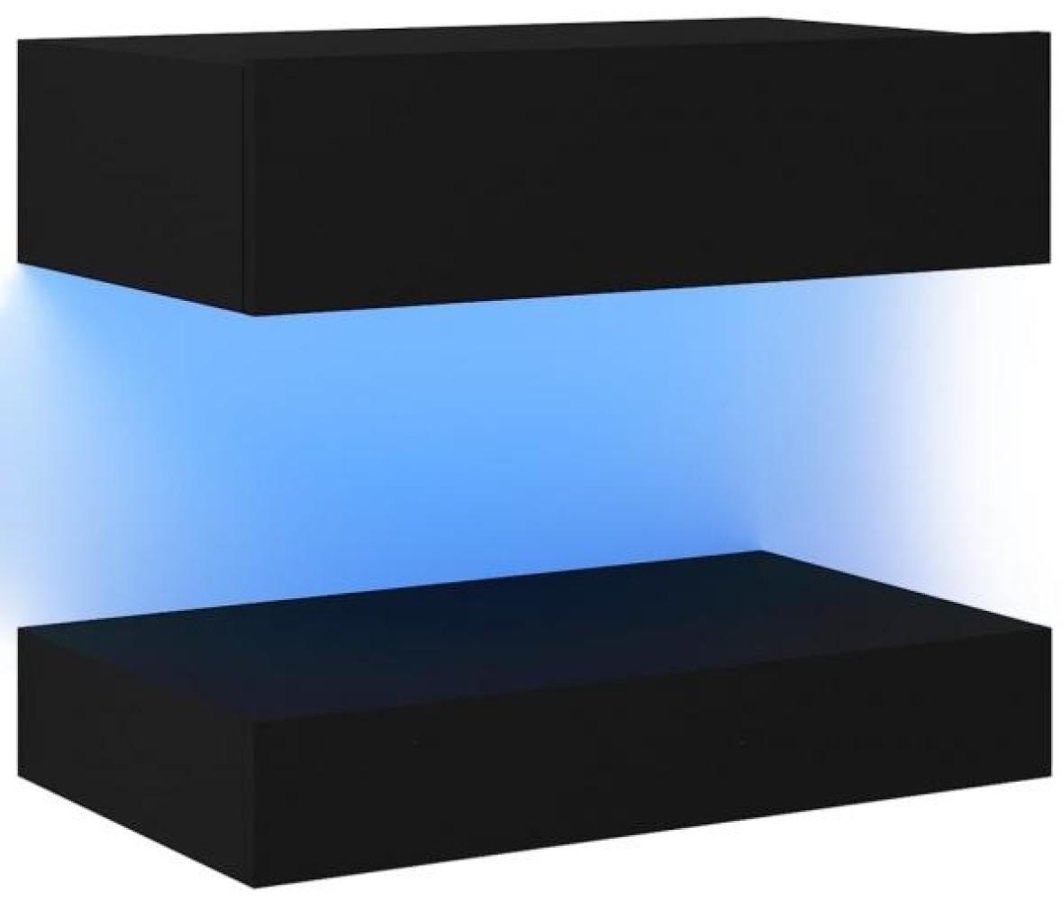 TV-Schrank mit LED-Leuchten Schwarz 60x35 cm Bild 1