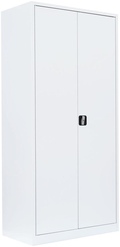 Stahl-Aktenschrank Metallschrank abschließbar Büroschrank Stahlschrank 195 x 92,5 x 60cm Weiß 530367 Bild 1