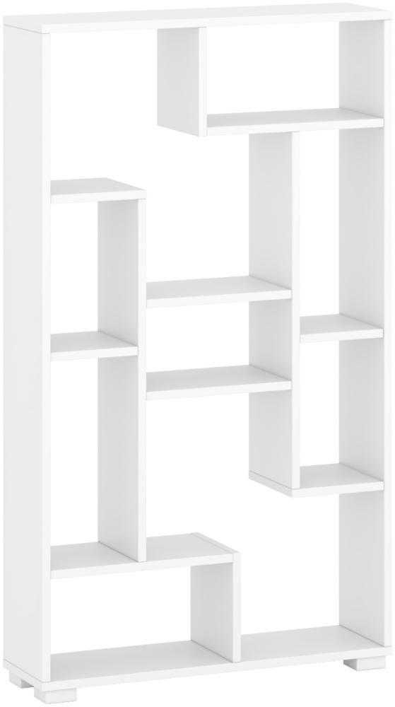 Domando Bücherregal Termoli Modern für Wohnzimmer Breite 70cm, besondere Facheinteilung in Weiß Matt Bild 1