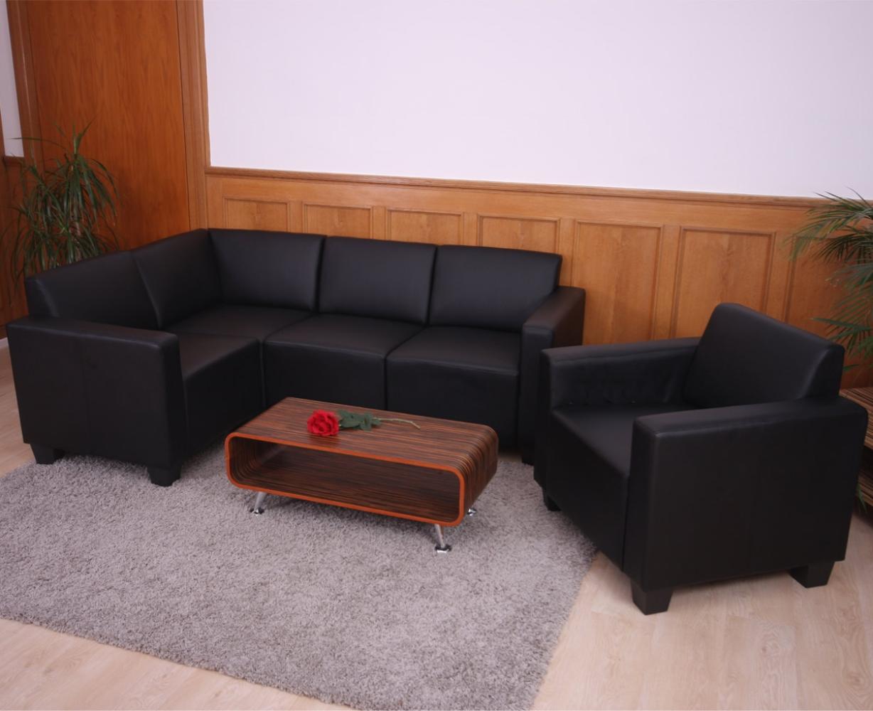 Modular Sofa-System Couch-Garnitur Lyon 4-1, Kunstleder ~ schwarz Bild 1