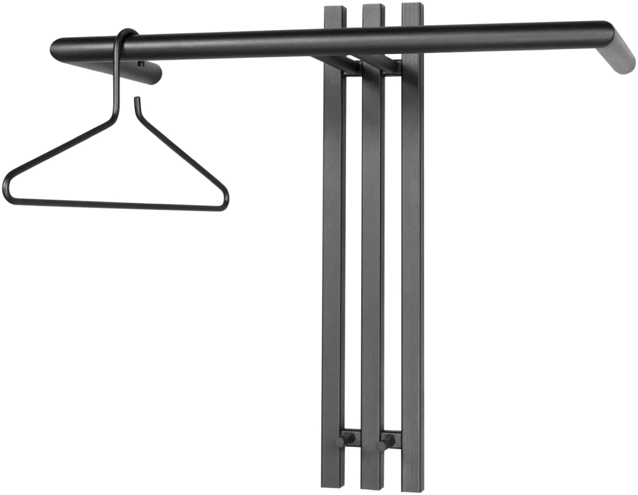 Wandgarderobe SENZA 1 Stahl Schwarz Garderobenhalter, Spinder Design Bild 1