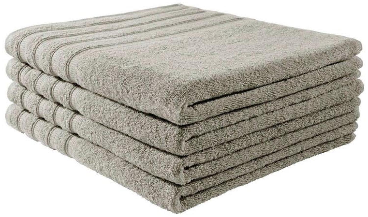 Handtuch Baumwolle Plain Design - Farbe: Dunkelgrau, Größe: 70x140 cm Bild 1
