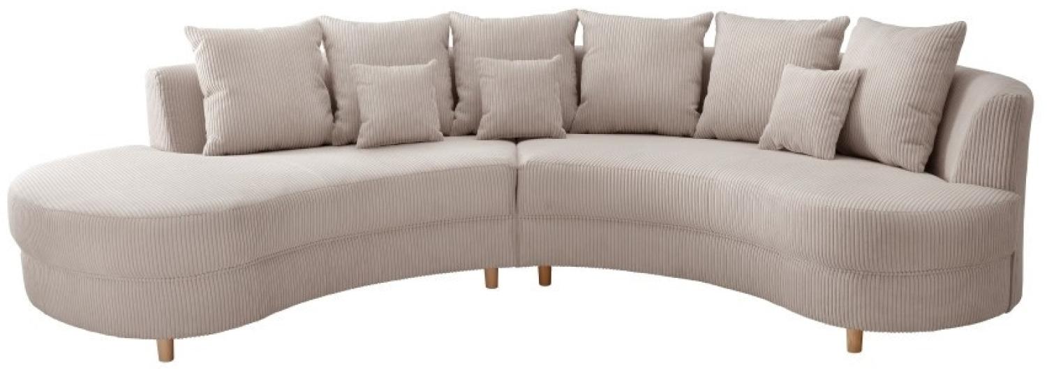 Big Sofa Limona von Benformato Cord Bezug ohne Hocker Beige & links Bild 1