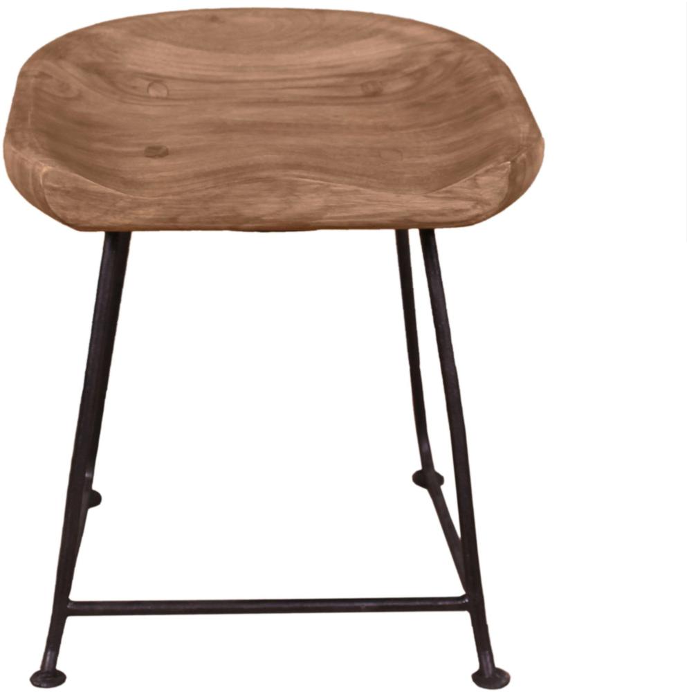 Hocker natural edge Akazie Metall Stuhl Sitzhocker Küchenstuhl Küchenhocker Bild 1