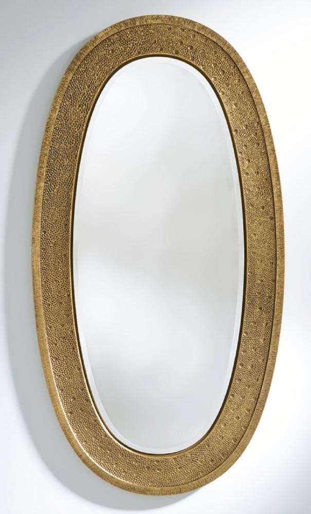 Casa Padrino Luxus Spiegel Gold 89 x 5 x H. 170 cm - Eleganter Ovaler Wandspiegel - Garderoben Spiegel - Wohnzimmer Spiegel - Luxus Deko Accessoires Bild 1