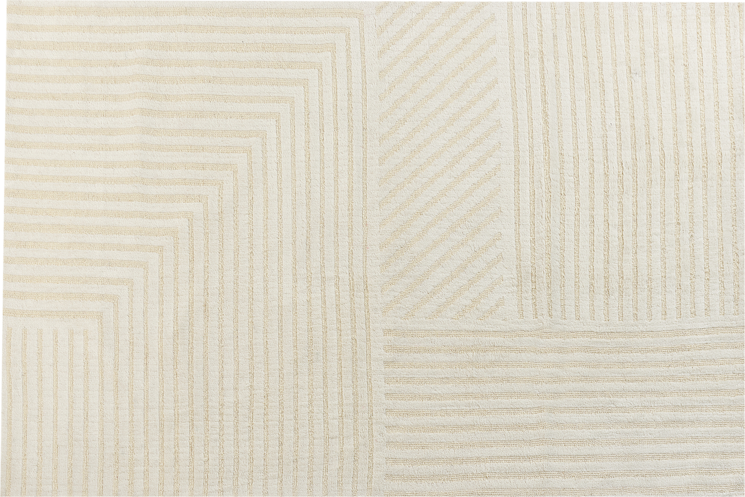 Teppich Wolle hellbeige 200 x 300 cm Steifenmuster ABEGUM Bild 1