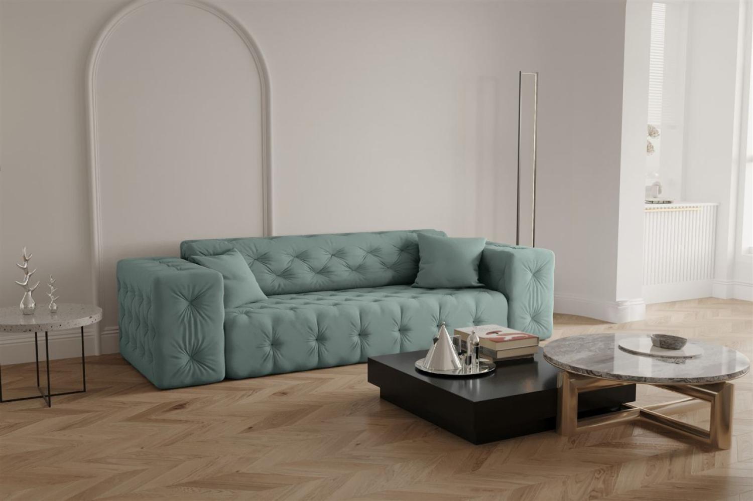 Sofa Designersofa CHANTAL 3-Sitzer in Stoff Opera Velvet Saphir Bild 1