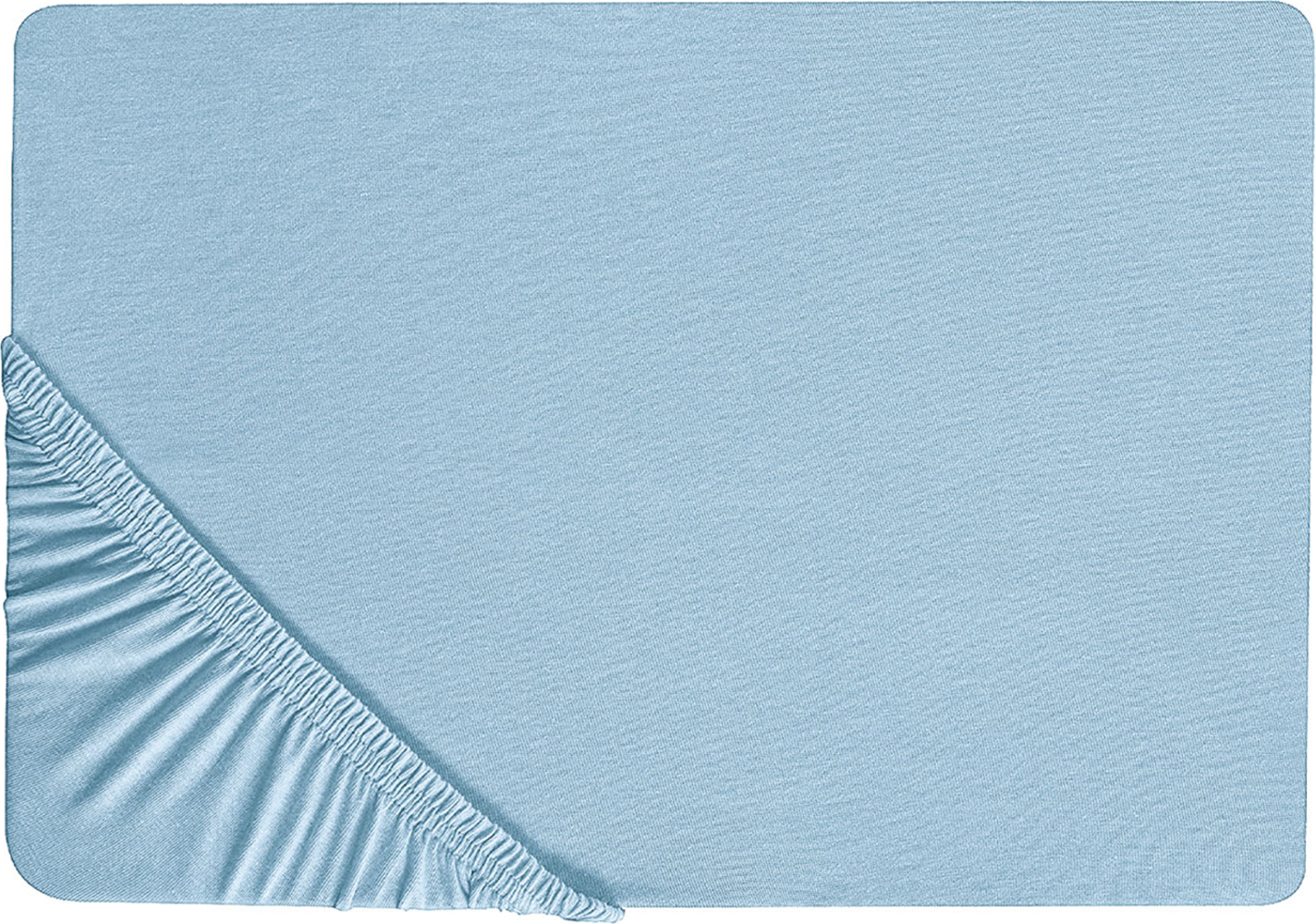 Spannbettlaken hellblau Baumwolle 200 x 200 cm HOFUF Bild 1