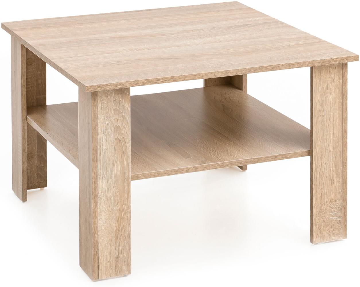 Wohnling Couchtisch SV51868 Holz 60 x 42 x 60 cm Design Holztisch mit Ablage Sonoma Bild 1