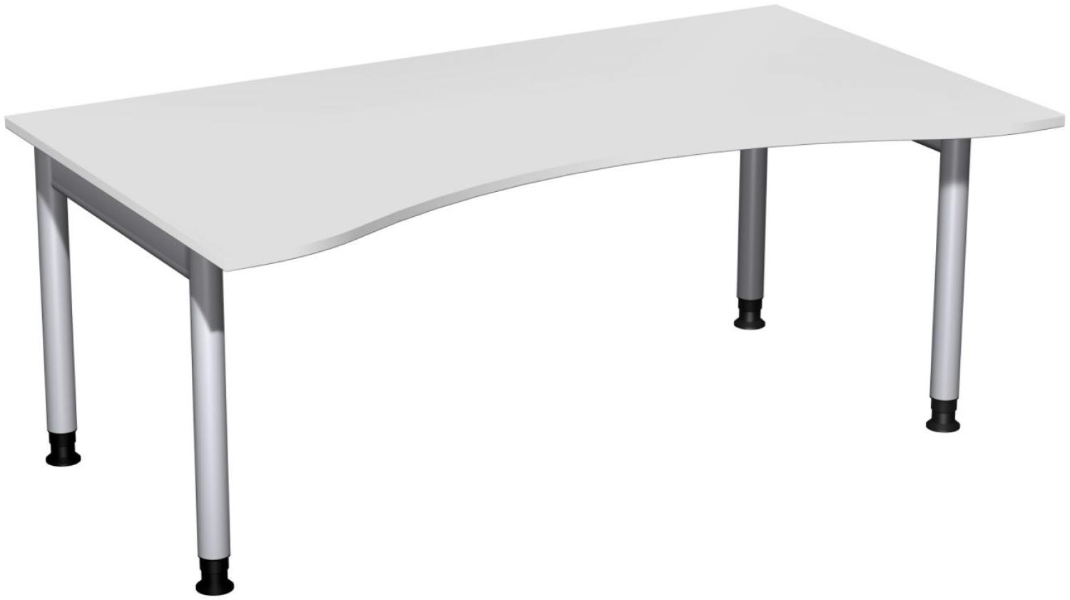 Schreibtisch '4 Fuß Pro' höhenverstellbar, 180x100cm, Lichtgrau / Silber Bild 1
