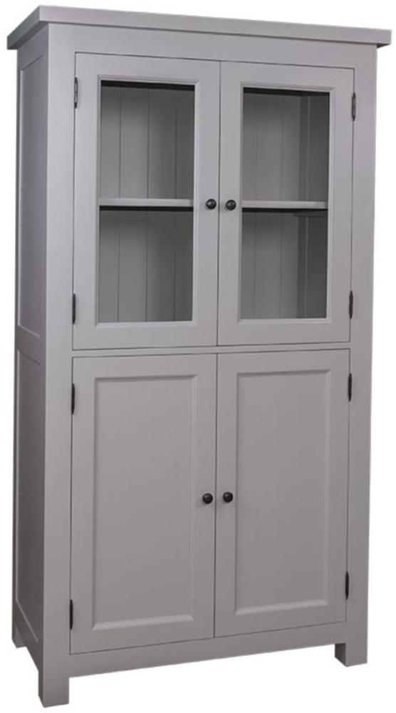 Casa Padrino Landhausstil Küchenschrank mit 4 Türen Grau 100 x 50 x H. 180 cm - Küchenmöbel Bild 1