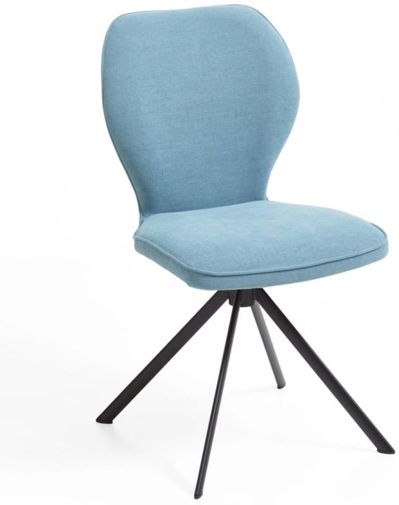Niehoff Sitzmöbel Colorado Trend-Line Design-Stuhl Eisengestell - Webstoff - 180° drehbar Malea-R eisblau Bild 1