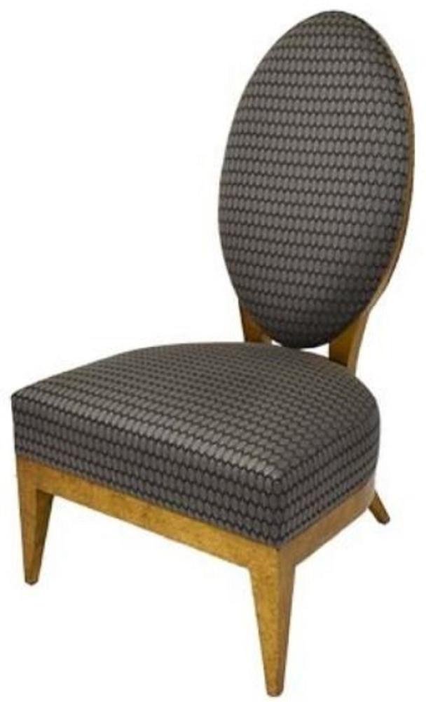 Casa Padrino Luxus Salon Sessel Silber / Schwarz / Hellbraun 65 x 77 x H. 114 cm - Luxus Qualität Bild 1