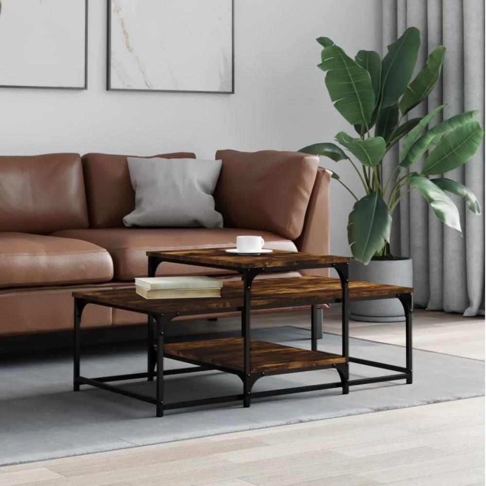 vidaXL Couchtisch Räuchereiche 102x60x45 cm Holzwerkstoff Bild 1