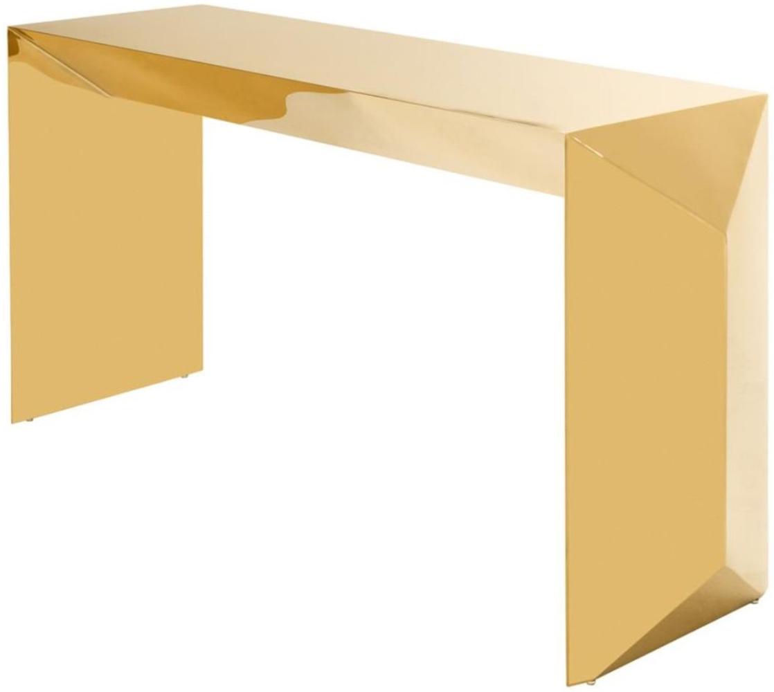 Casa Padrino Luxus Designer Konsole / Konsolentisch Gold 155 x 45 x H. 76 cm - Designermöbel Bild 1