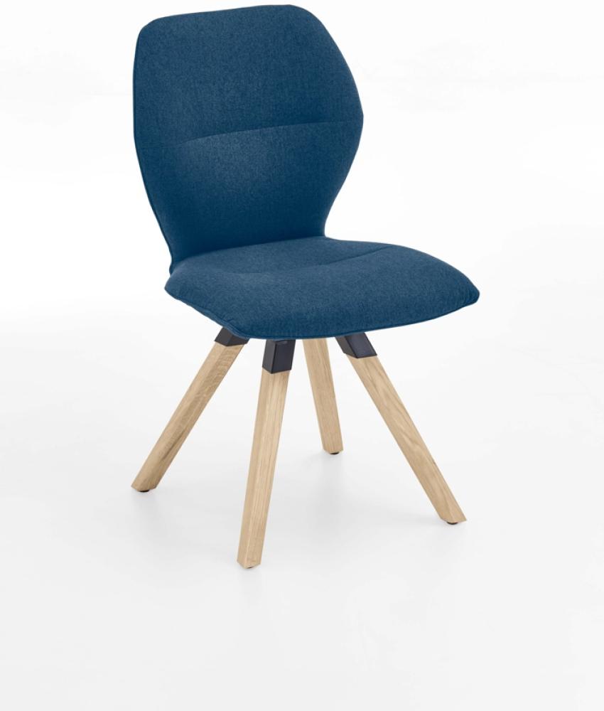 Niehoff Sitzmöbel Merlot Design-Stuhl Stativ-Gestell Massivholz/Stoff Venice Blue Bianco Massiv Bild 1