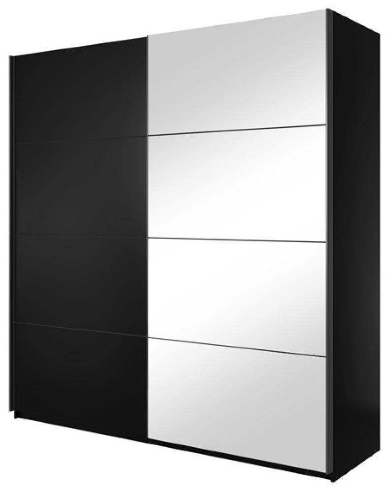 Schwebetürenschrank Kleideschrank Beta schwarz Spiegel 180x61x210cm Bild 1