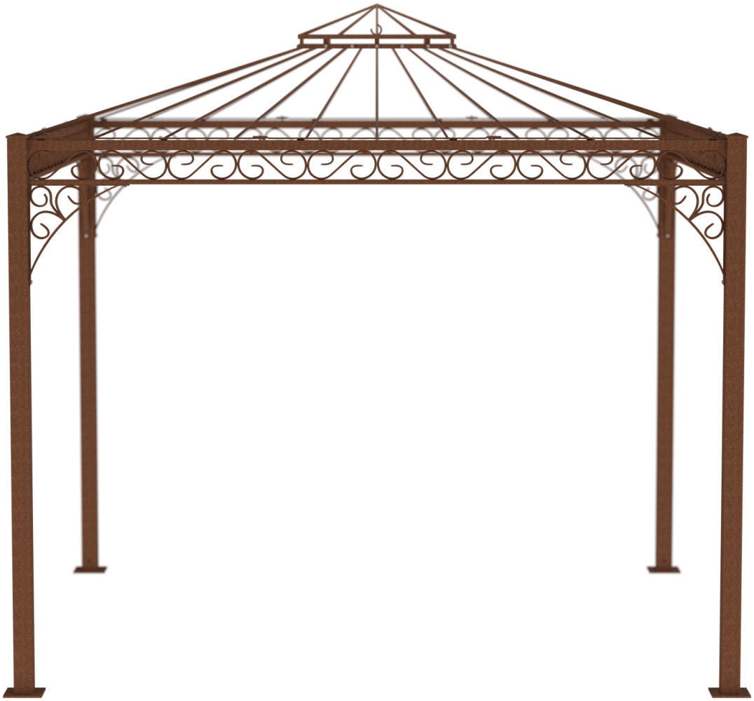 ELEO Pavillon aus Schmiedeeisen quadratisch Genua 3 x 3 m unbeschichtet Bild 1