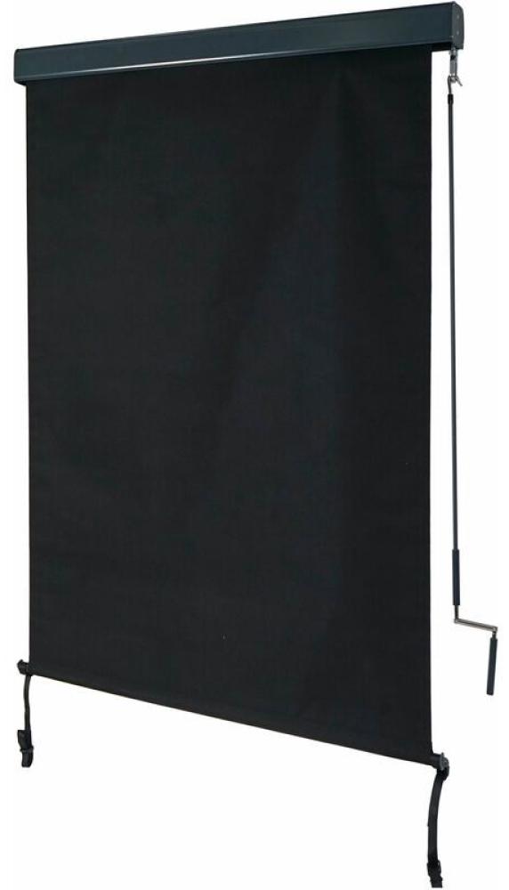 Vertikalmarkise 621, Senkrechtmarkise Sichtschutz Außenrollo Rollo ,UV-Schutz 50 Stoff 250x100cm, schwarz - HHG Bild 1