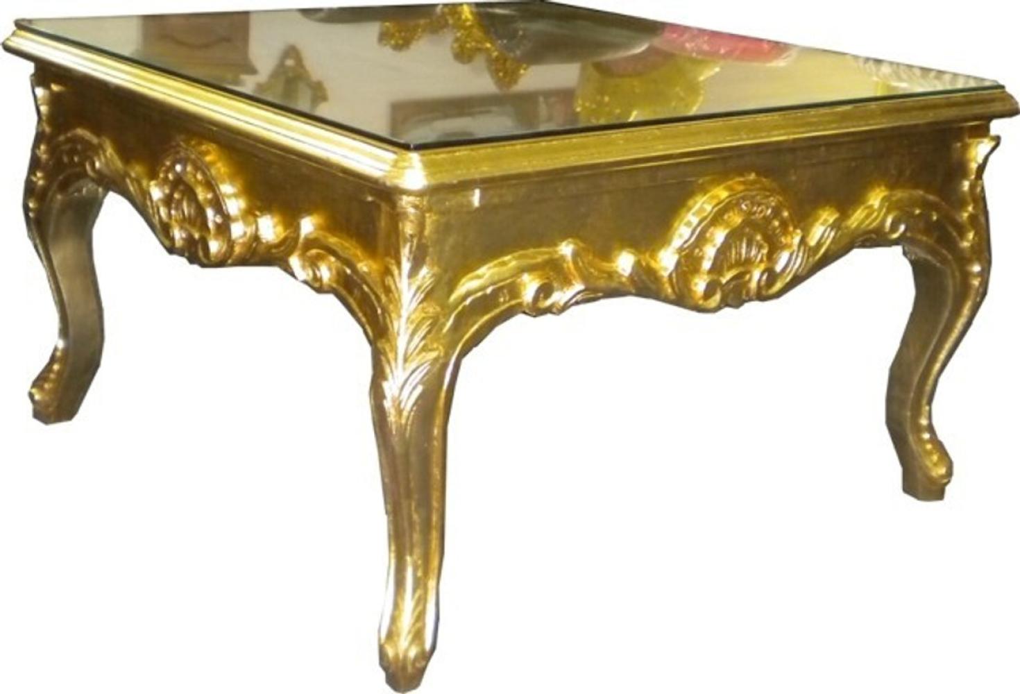 Casa Padrino Barock Couchtisch 70 x 70 cm Gold - Couch Tisch - Wohnzimmer Tisch - Beistell Tisch - Möbel Bild 1