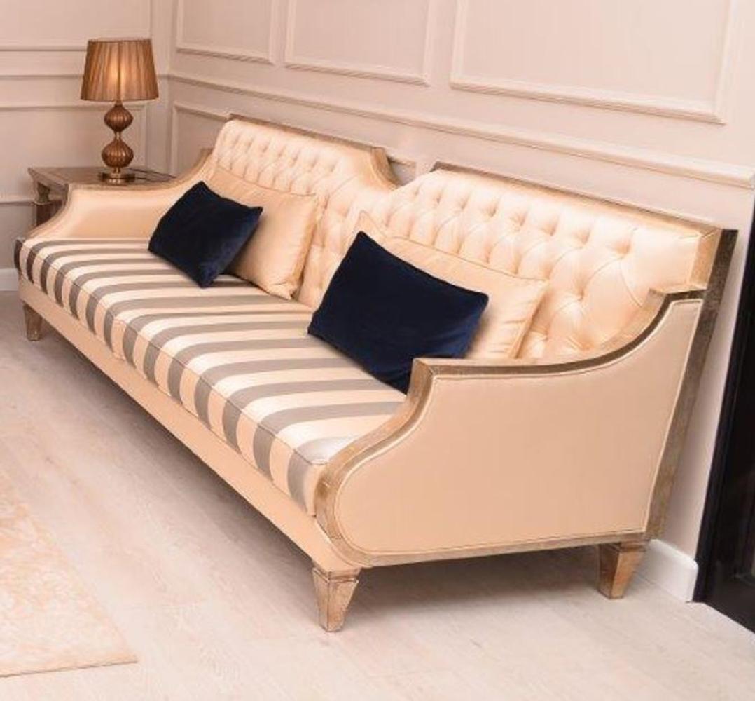 Casa Padrino Luxus Barock Sofa Beige / Silber / Gold Bild 1