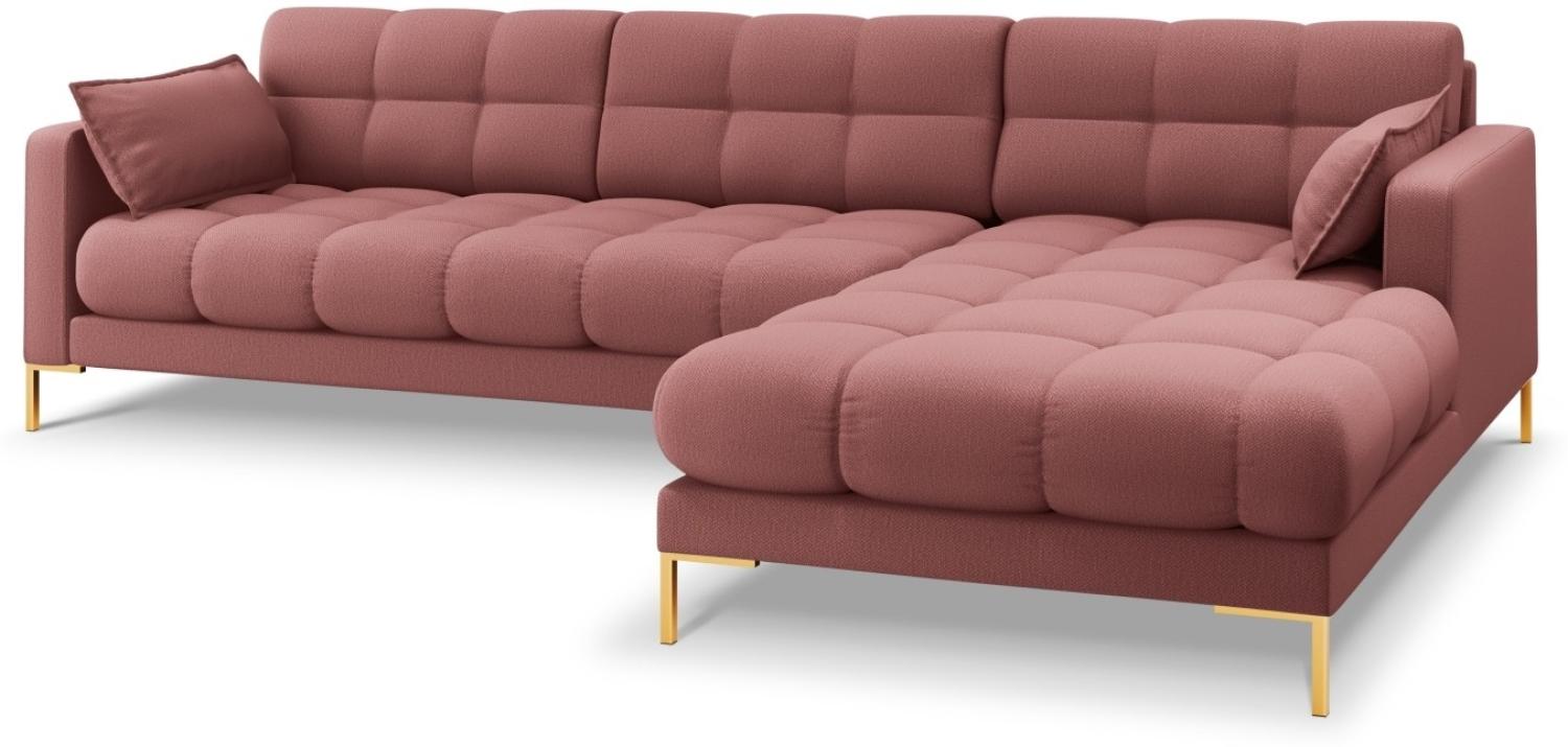 Micadoni 5-Sitzer Ecke rechts Sofa Mamaia | Bezug Pink | Beinfarbe Gold Metal Bild 1