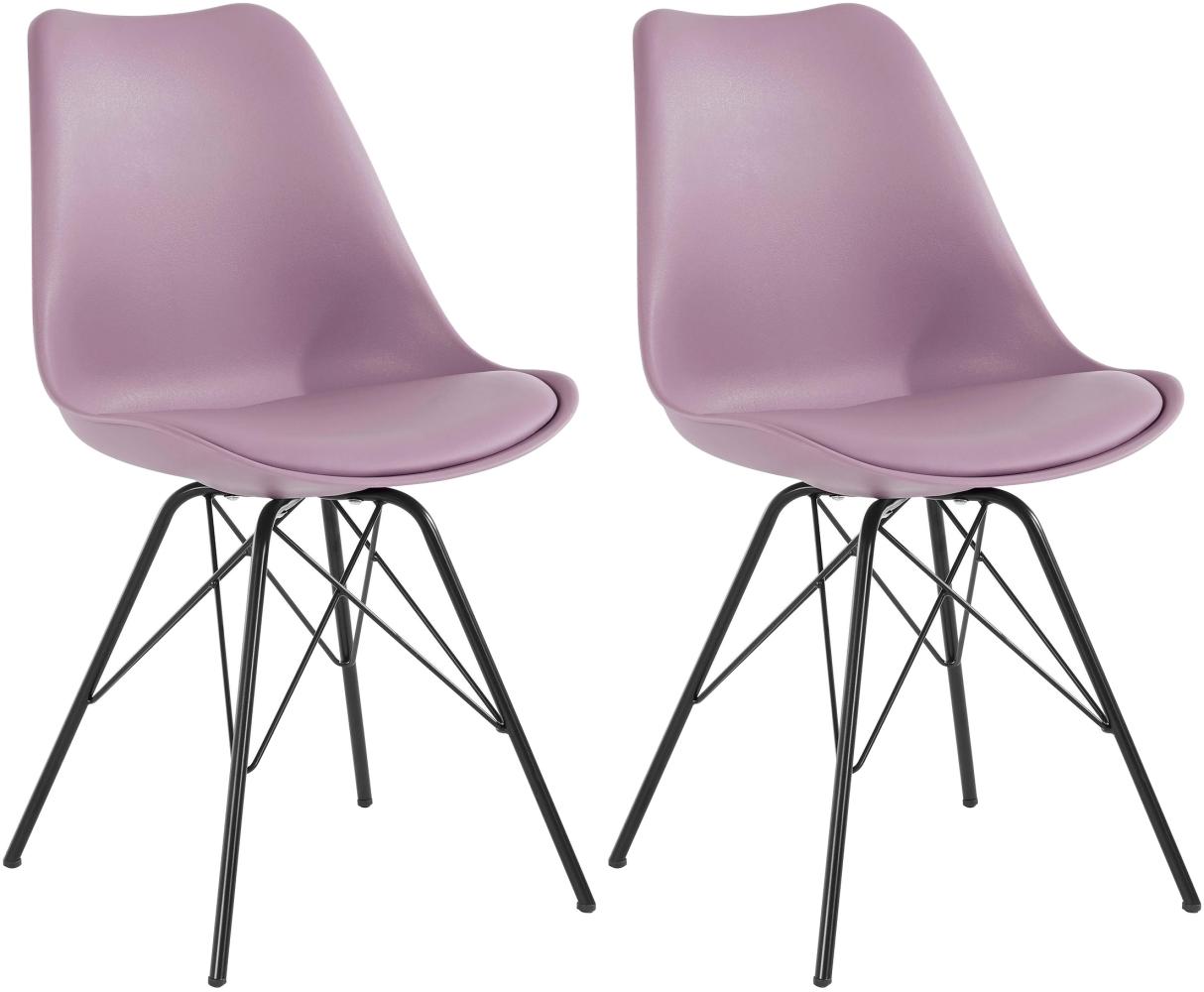 Homexperts 'URSEL' 2er Set Stuhl, Kunststoff - Polypropylen flieder, B 48 x H 86 x T 55,5 cm Bild 1