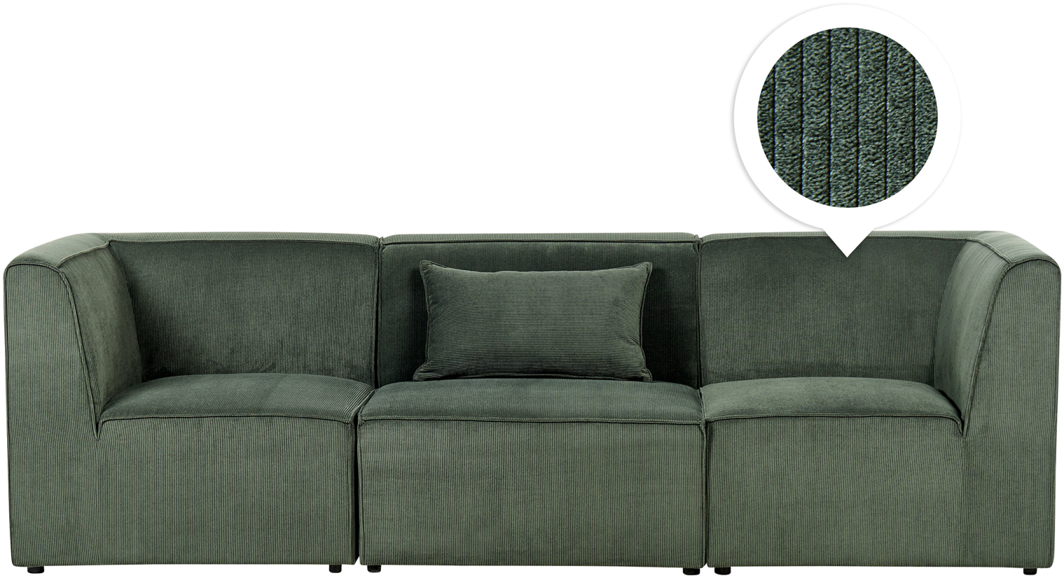 3-Sitzer Sofa Cord dunkelgrün LEMVIG Bild 1