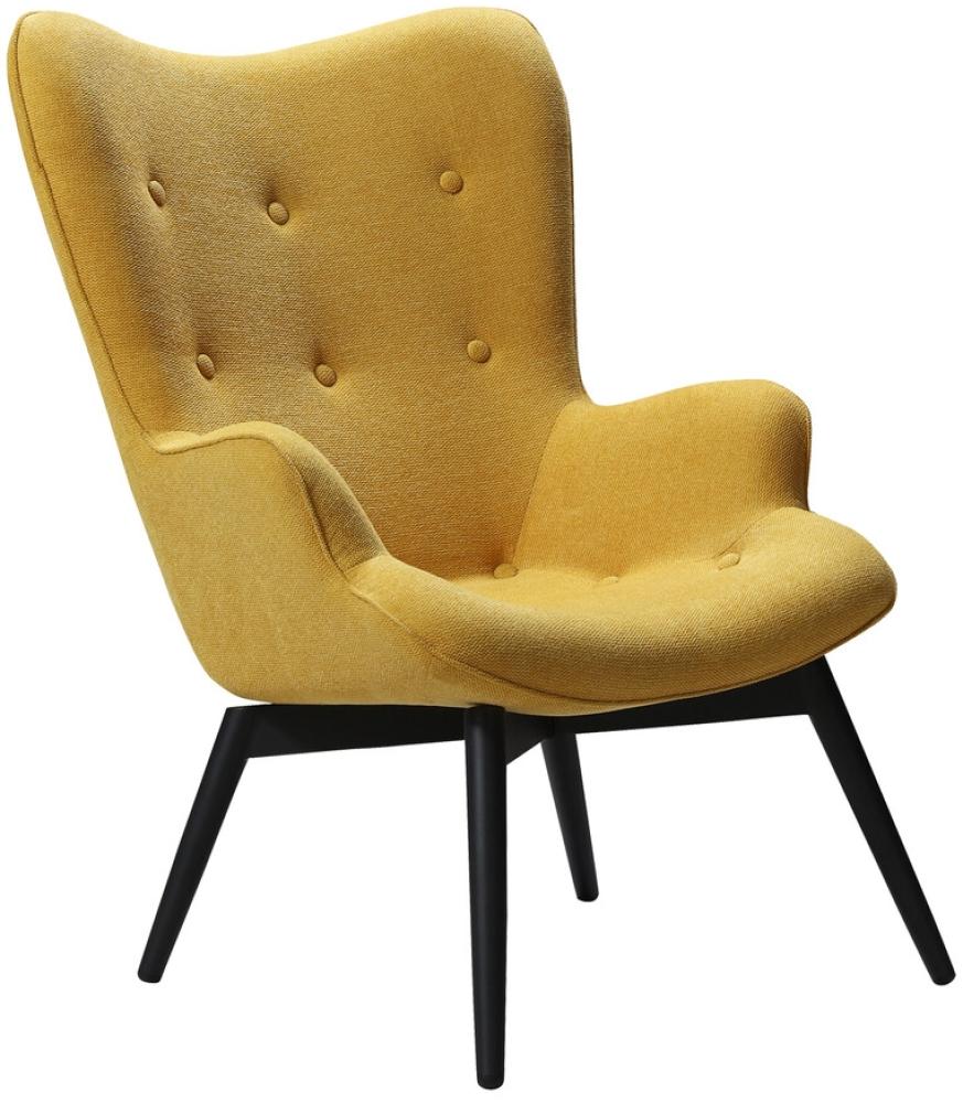 Sessel Metall und Stoff Gelb und Schwarz Bild 1