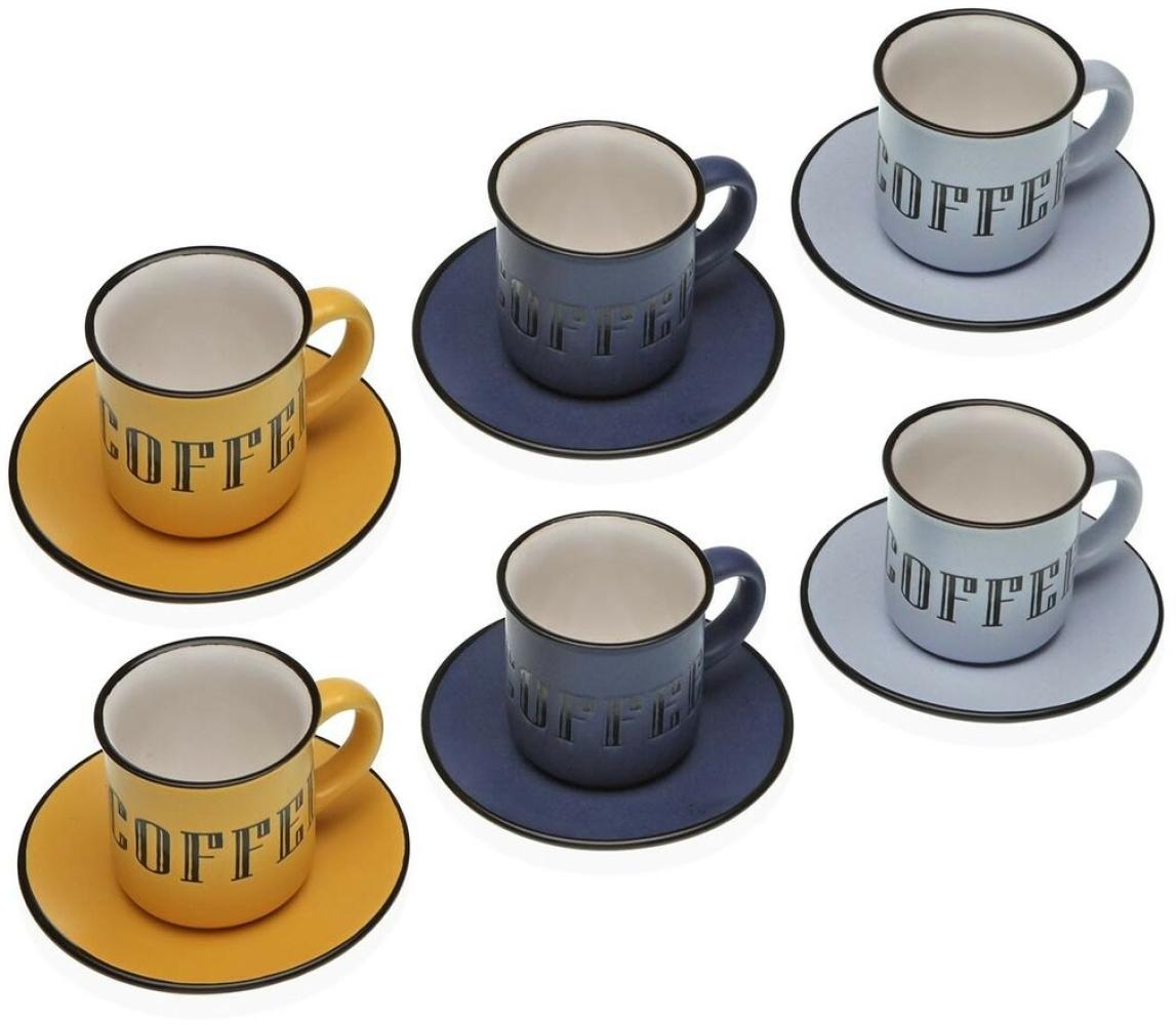 Set aus 6 Teetassen mit Teller Versa Abia Steingut Bild 1