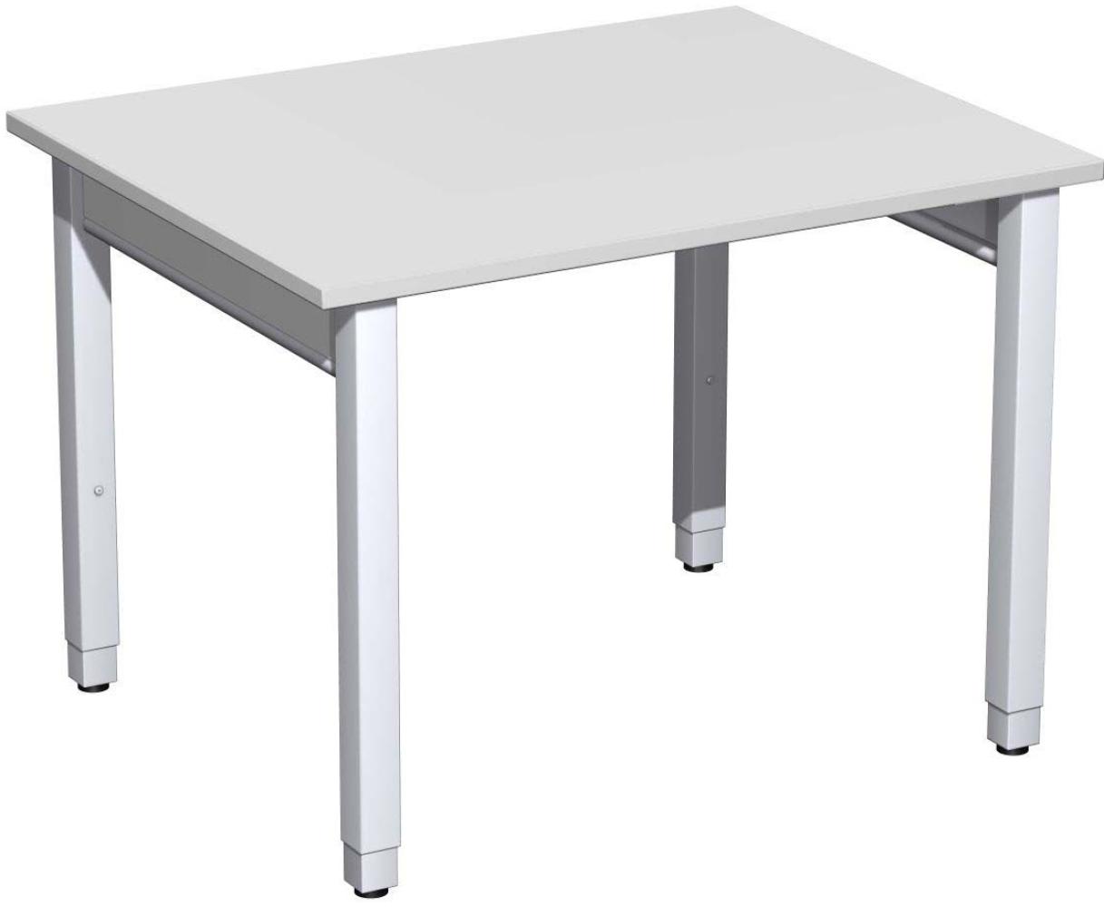 Schreibtisch '4 Fuß Pro Quadrat' höhenverstellbar, 100x80x68-86cm, Graphit / Silber Bild 1